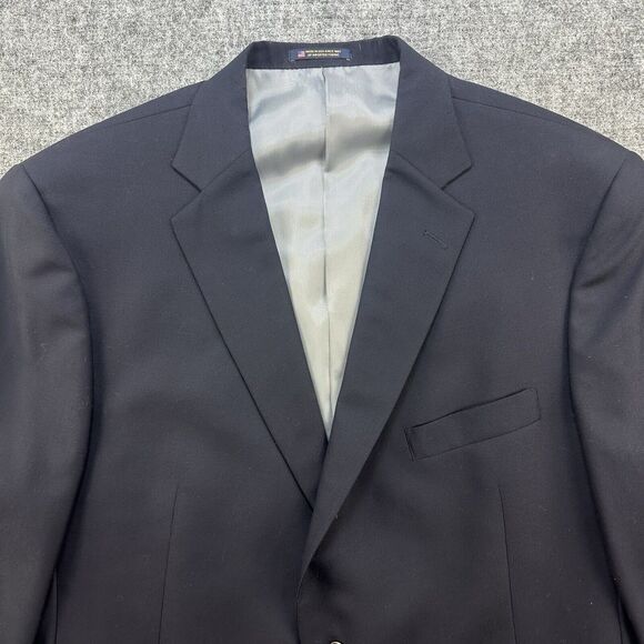 Hart Schaffner Marx Blazer Mens 48R Navy Blue Made in USA Suit Jacket Sport Coat - Picture 2 of 16